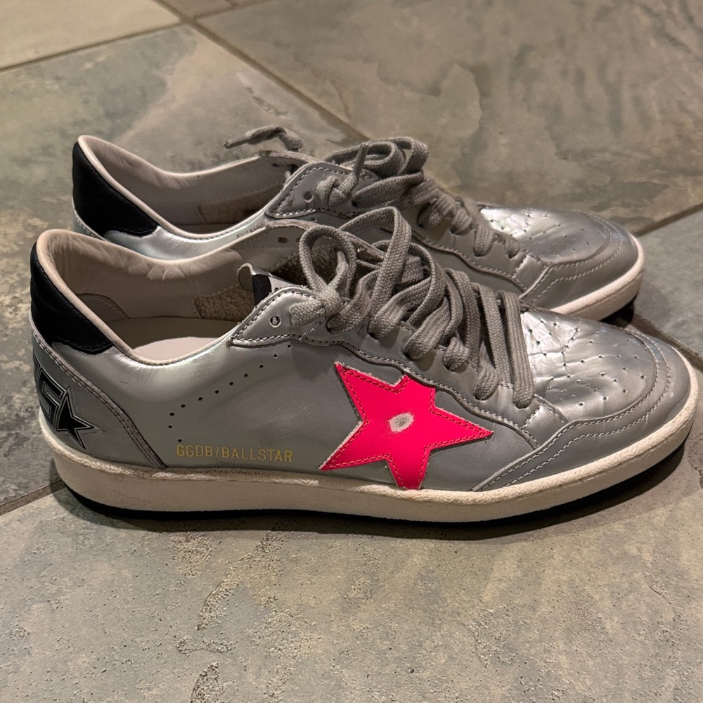 Golden Goose Silver Metallic Pink Ball Star sneakers - 36 NWT